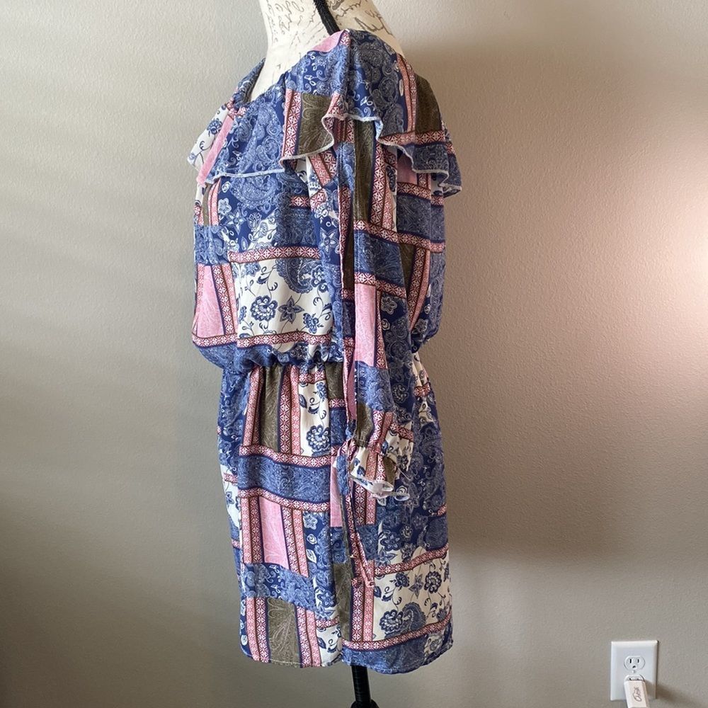 Bongo Boho Patchwork Open Sleeves Off The Shoulde… - image 3